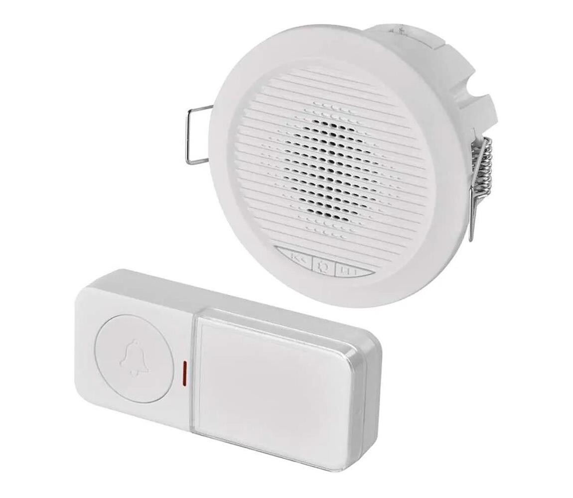Bezdrátový zvonek vestavný 230V + 1xCR2032 bílá P57103