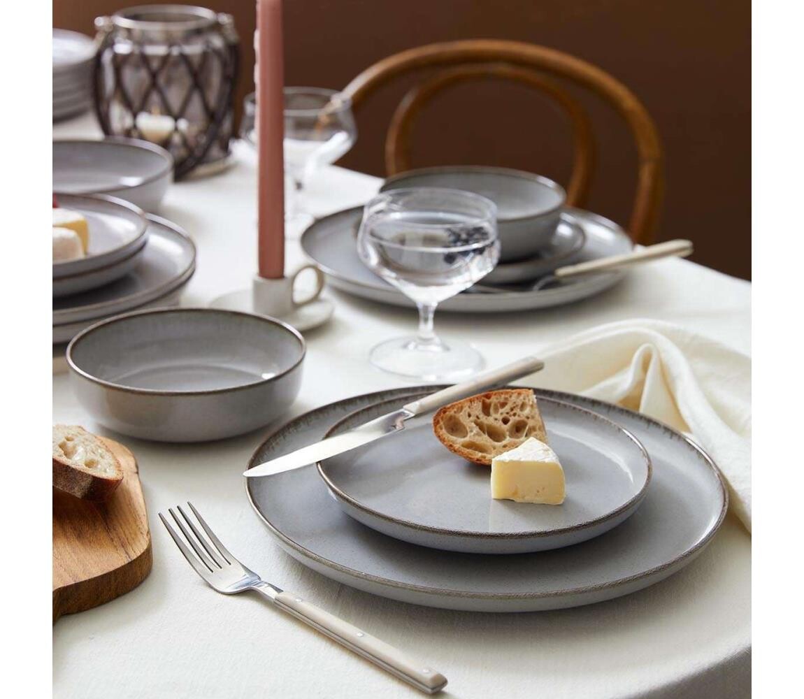 Jídelní sada 24 ks šedá/porcelán 710KTP4514