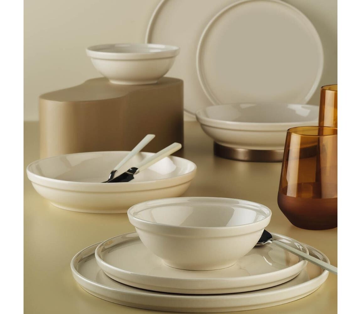 Jídelní sada 24 ks béžová/porcelán 710KTP3491