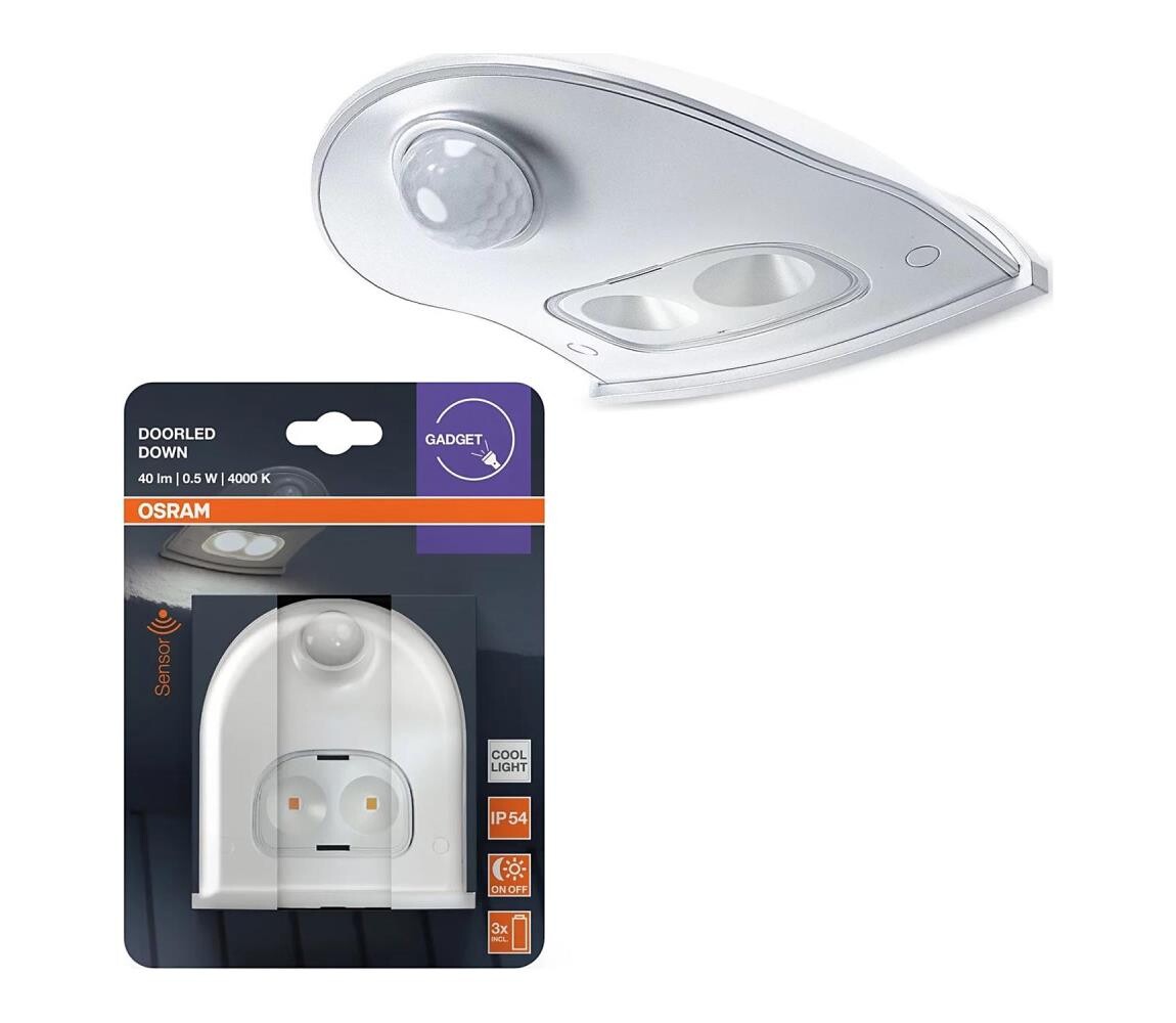Osram - LED Venkovní nástěnné svítidlo se senzorem DOORLED LED/0,5W/3xAA IP54 4099854531439