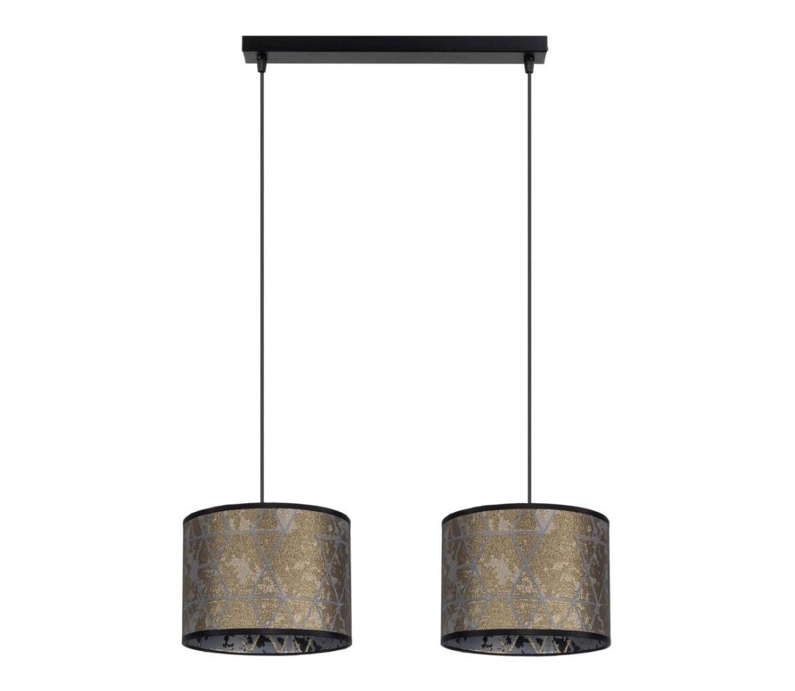 Lustr na lanku REZO 2xE27/60W/230V zlatá 0043