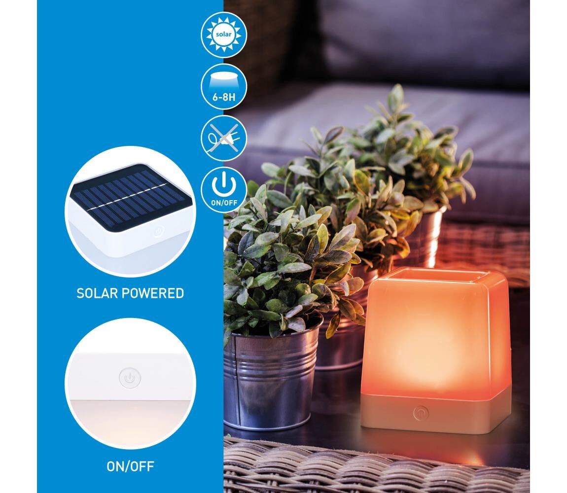 Grundig - LED RGB Solární lampa LED/3,7V 8711252476643