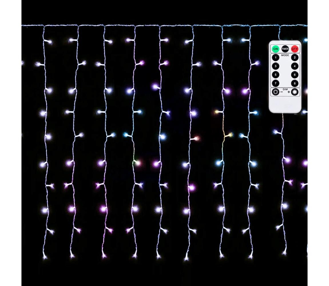 B.V.  - LED RGBY Ven. ván. řetěz 300xLED/6W/230V/8 funkcí 3x1m IP44 + DO B10303S7F