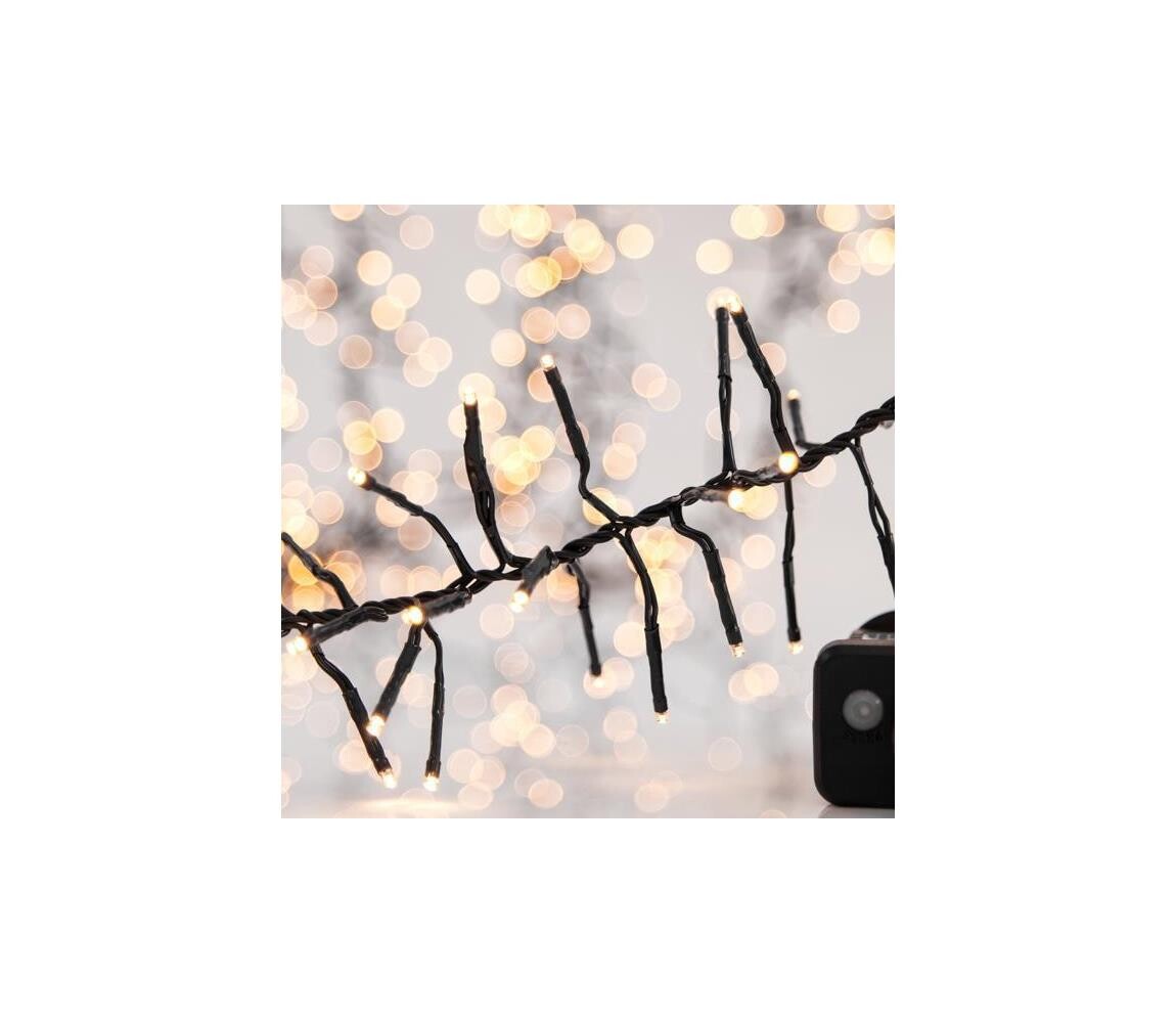 Eurolamp LED Venkovní vánoční řetěz CLUSTER 768xLED/8 funkcí 9 m IP44 teplá bílá 600-11344