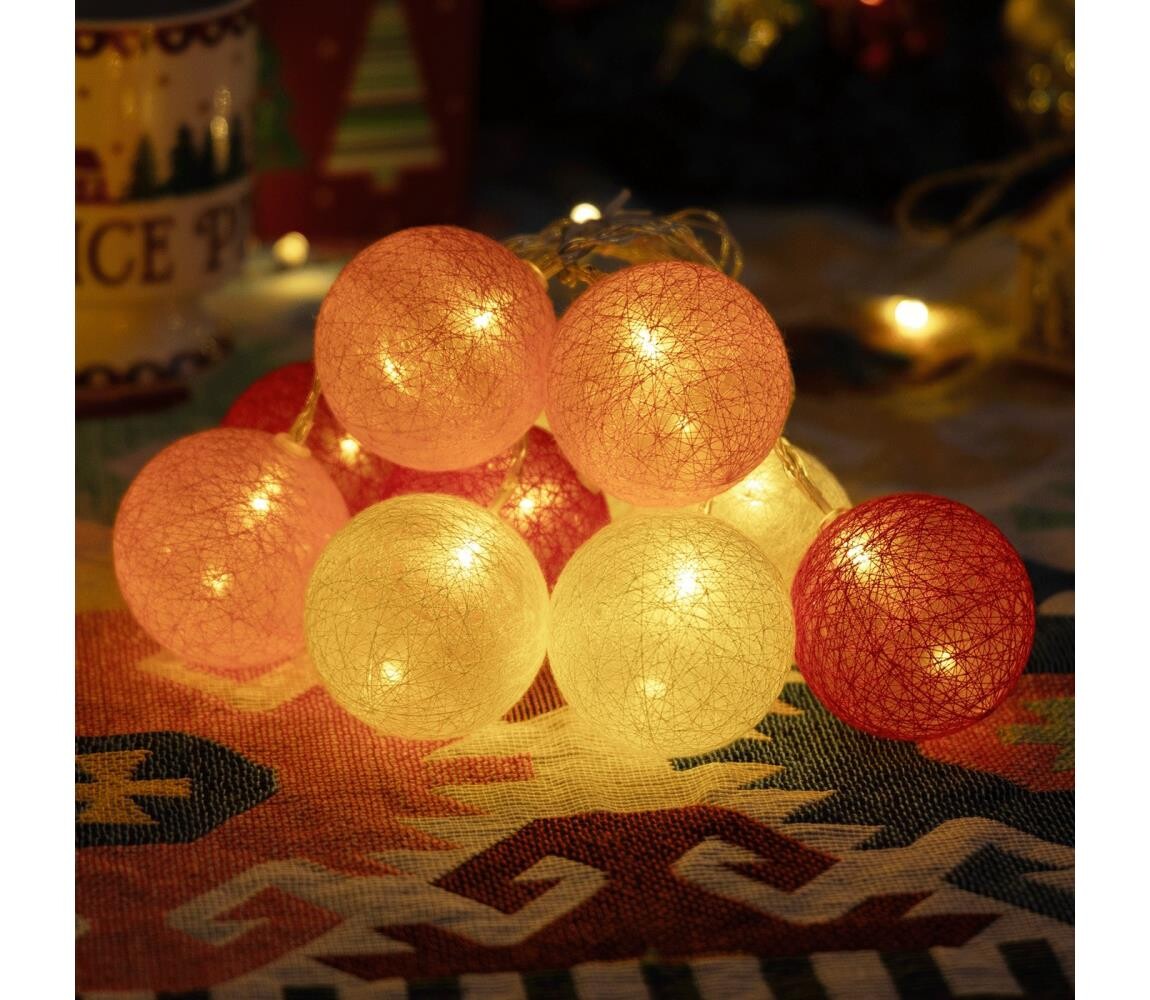 B.V.  - LED Vánoční řetěz 10xLED/3xAA 2m teplá bílá B103033WT