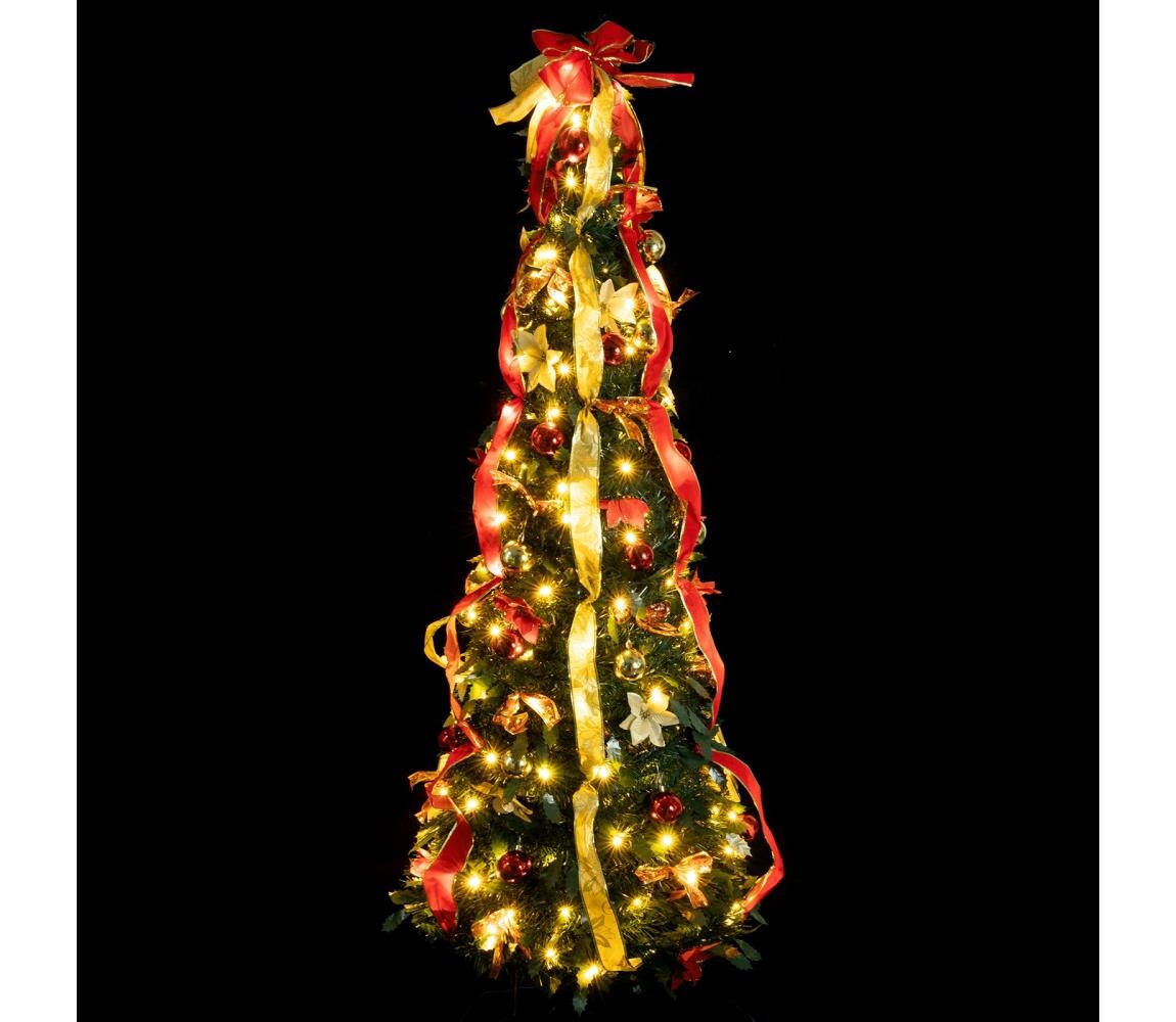 B.V.  - LED Venkovní vánoční strom 150xLED/230V 1,8m IP44 čer/zlat teplá bílá B10303ABAC