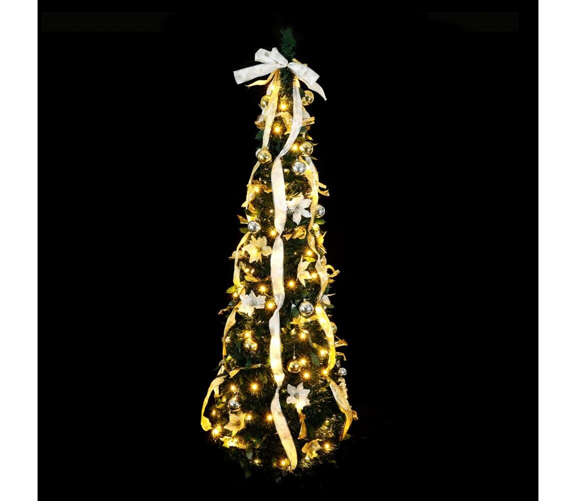 B.V.  - LED Venkovní vánoční strom 80xLED/230V 1,2m IP44 bílá/zlat teplá bílá B10303ABAP