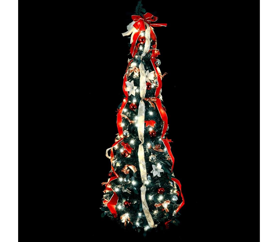 B.V.  - LED Venkovní vánoční strom 80xLED/230V 1,2m IP44 červená studená bílá B10303ABAJ