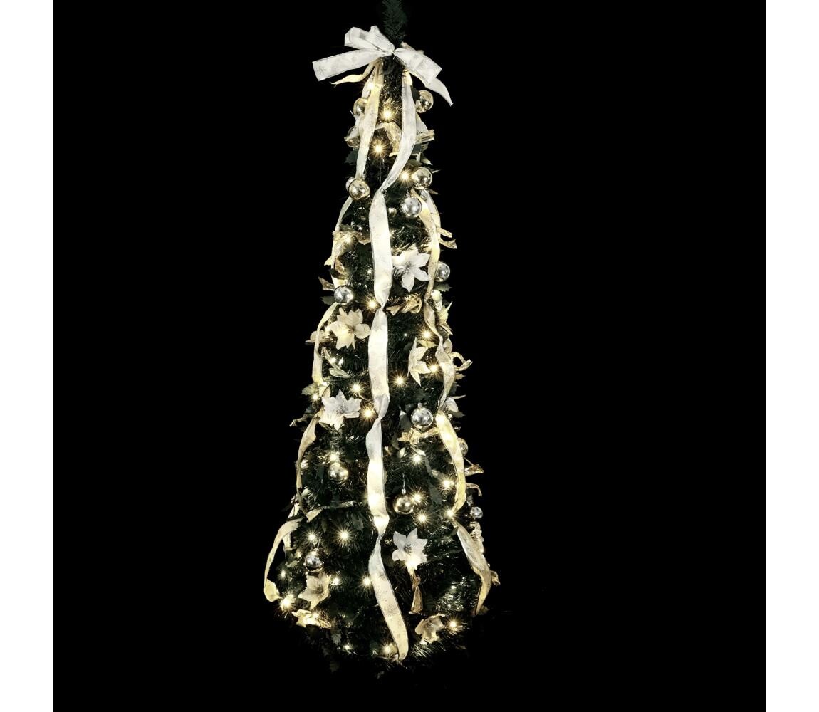 B.V.  - LED Venkovní vánoční strom 80xLED/230V 1,2m IP44 bílá/zl studená bílá B10303ABAM