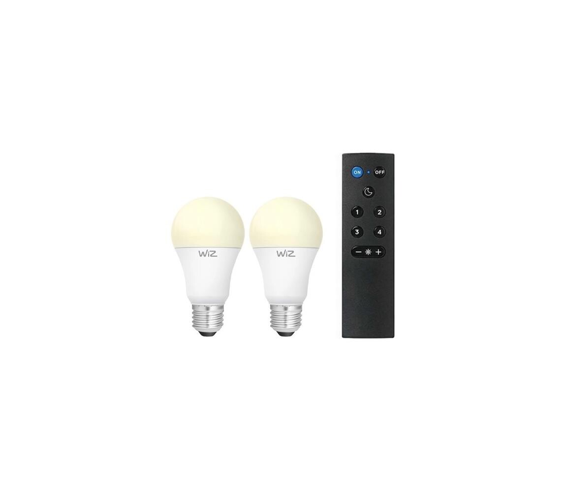 SADA 2x LED Stmívatelná žárovka A60 E27/9W/230V 2700K Wi-Fi + DO - WiZ 4897104950234