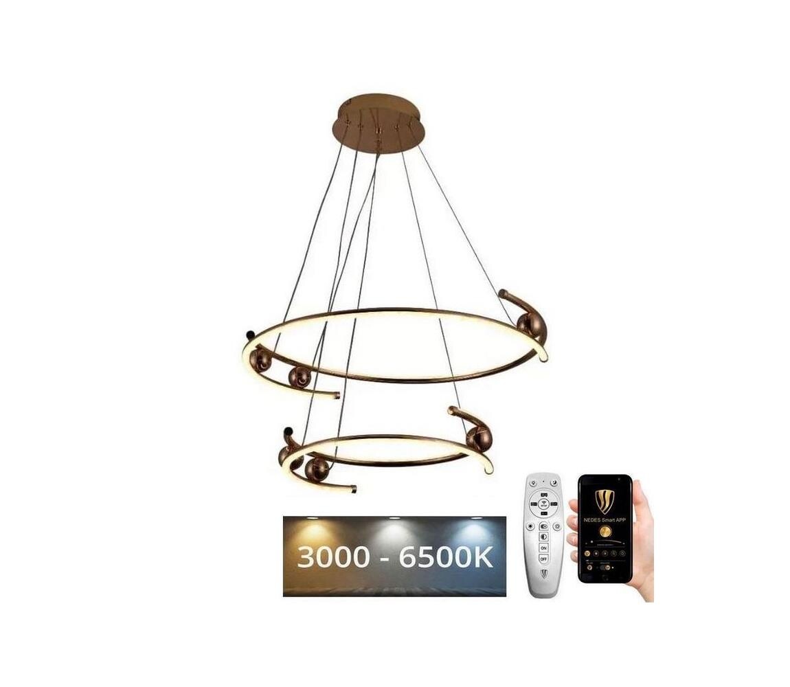 LED Stmívatelný lustr na lanku LED/80W/230V 3000-6500K + dálkové ovládání J4346/GCH