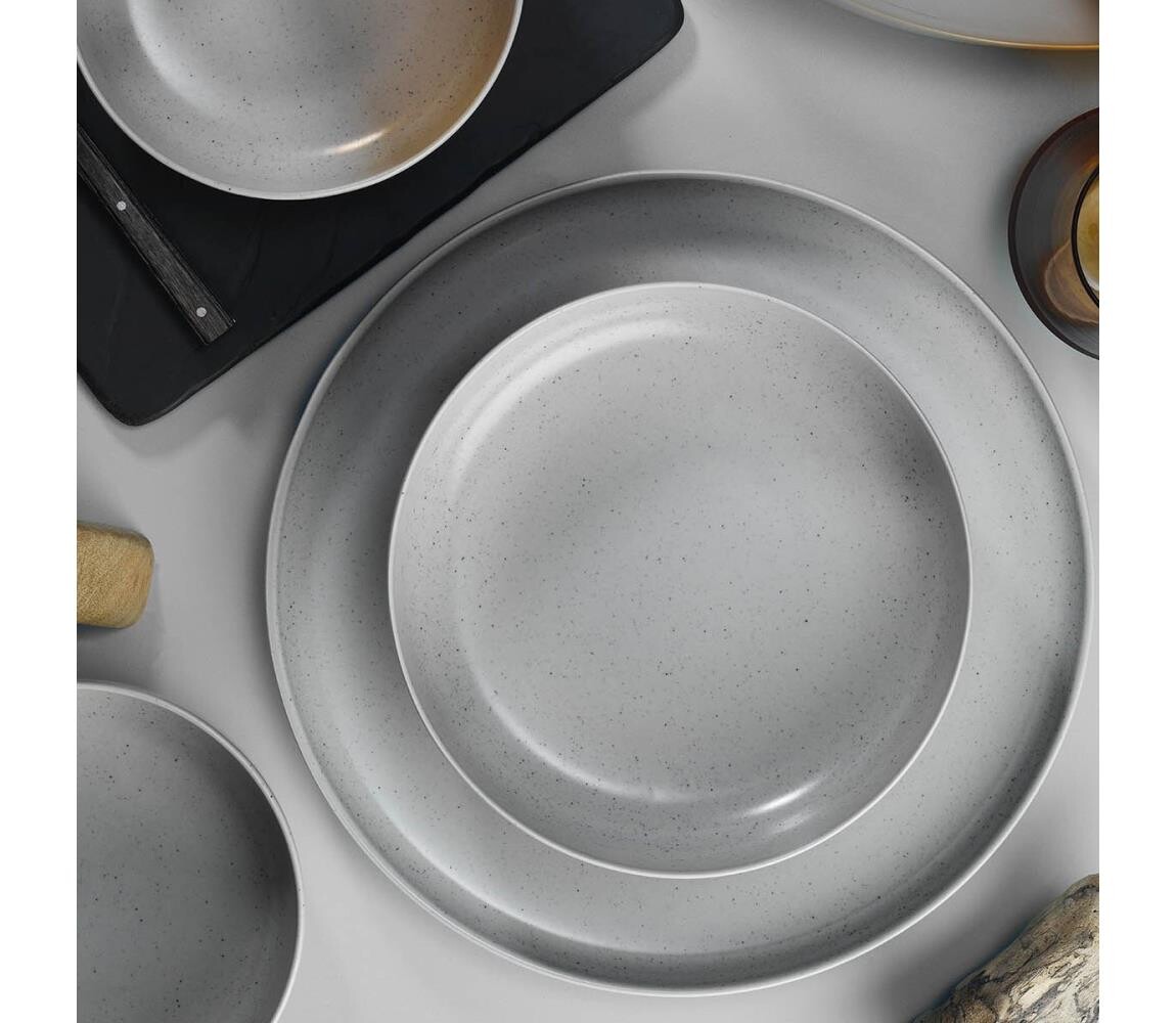 Jídelní sada 18 ks šedá/porcelán 710KTP3608