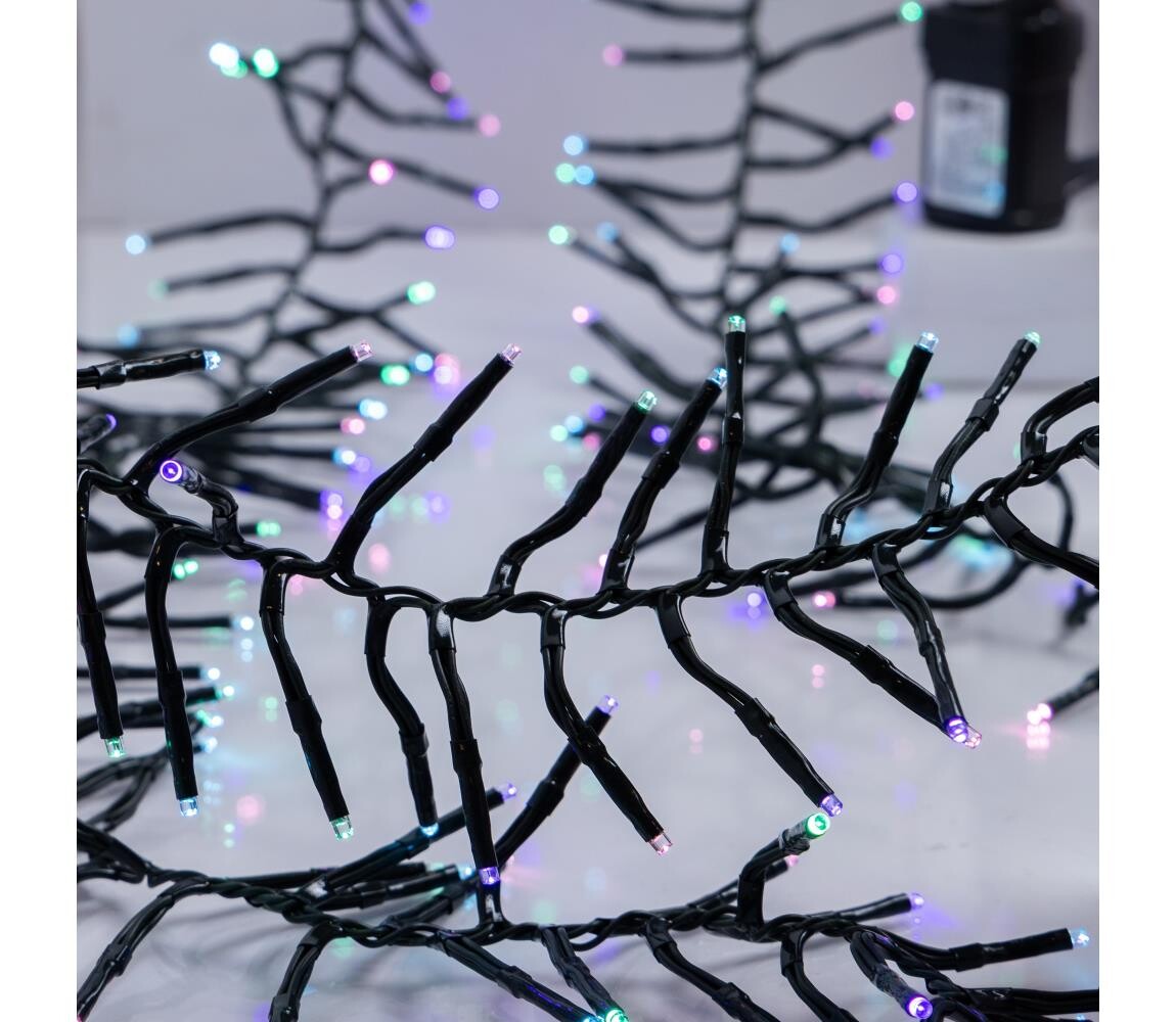 Eurolamp LED Venkovní vánoční řetěz CLUSTER 768xLED/8 funkcí 9 m IP44 teplá bílá 600-18748