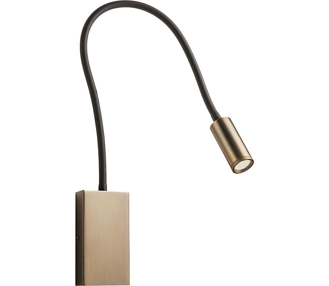 Redo 01-4475 - LED Flexibilní lampička WALLIE LED/3W/230V CRI 90 USB bronzová 01-4475