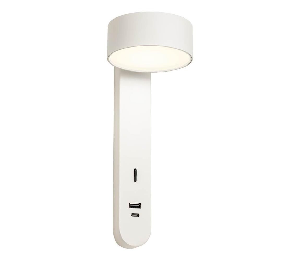 Redo 01-4640 - LED Nástěnné svítidlo SADES LED/6W/230V CRI 90 USB bílá 01-4640