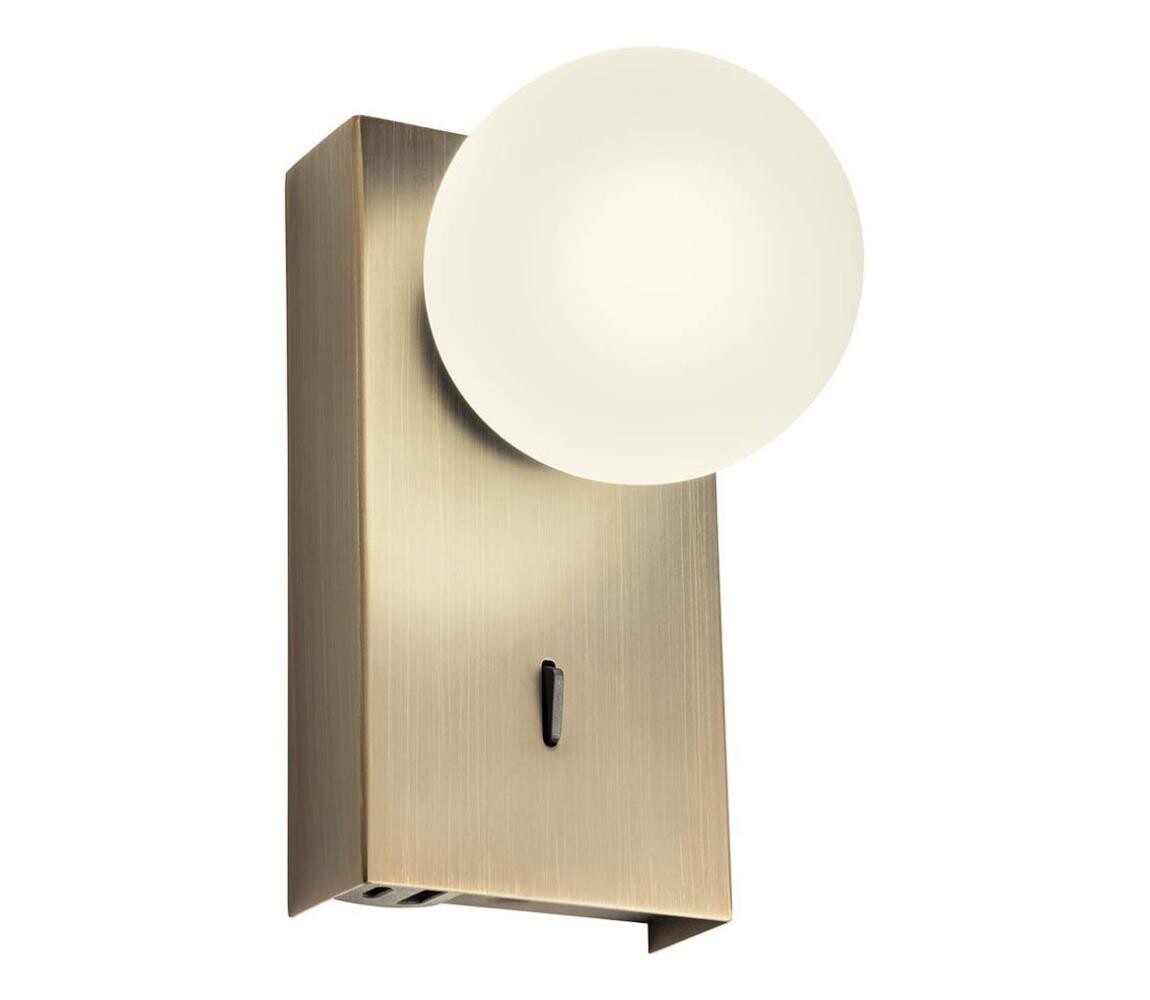 Redo 01-4658 - LED Nástěnné svítidlo NORMA LED/5W/230V CRI 90 USB bronzová 01-4658