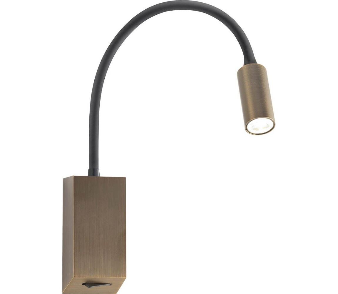 Redo 01-4802 - LED Flexibilní lampička HELLO LED/3W/230V bronzová 01-4802