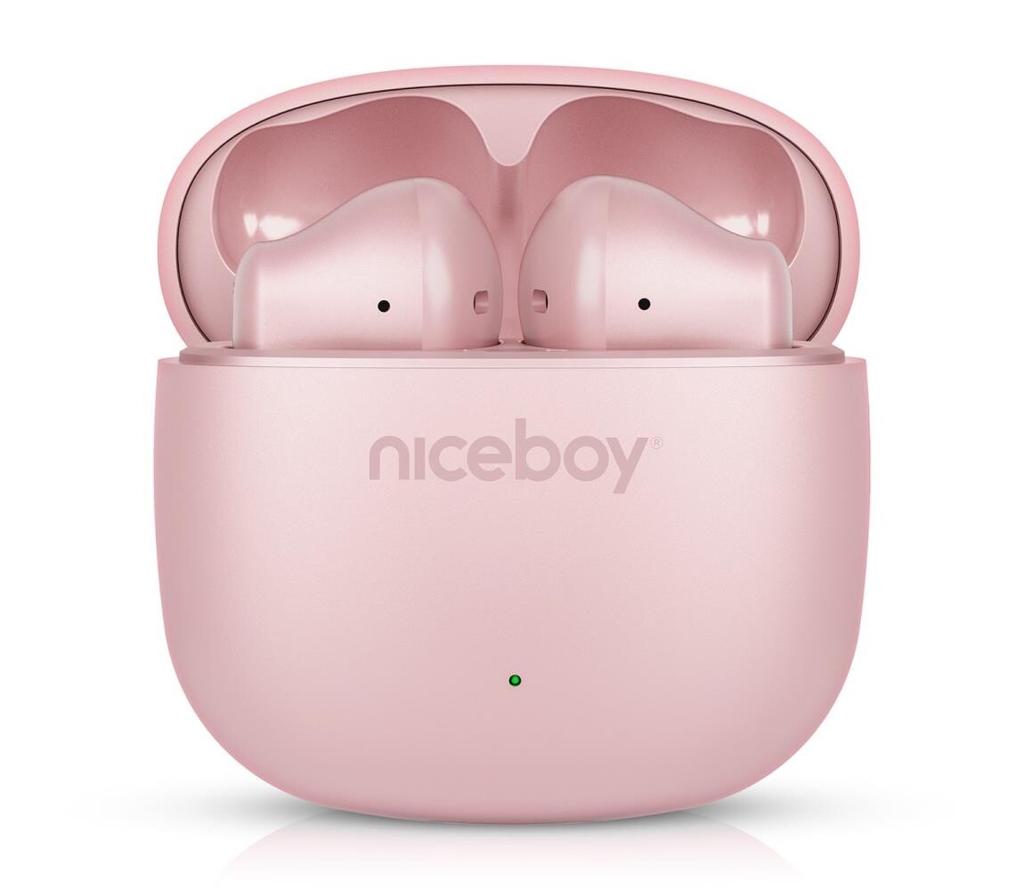 Niceboy Beans 4 POP - Bezdrátová sluchátka 200 mAh + 2x 30 mAh IPX4 růžová beans-4-pop-pink
