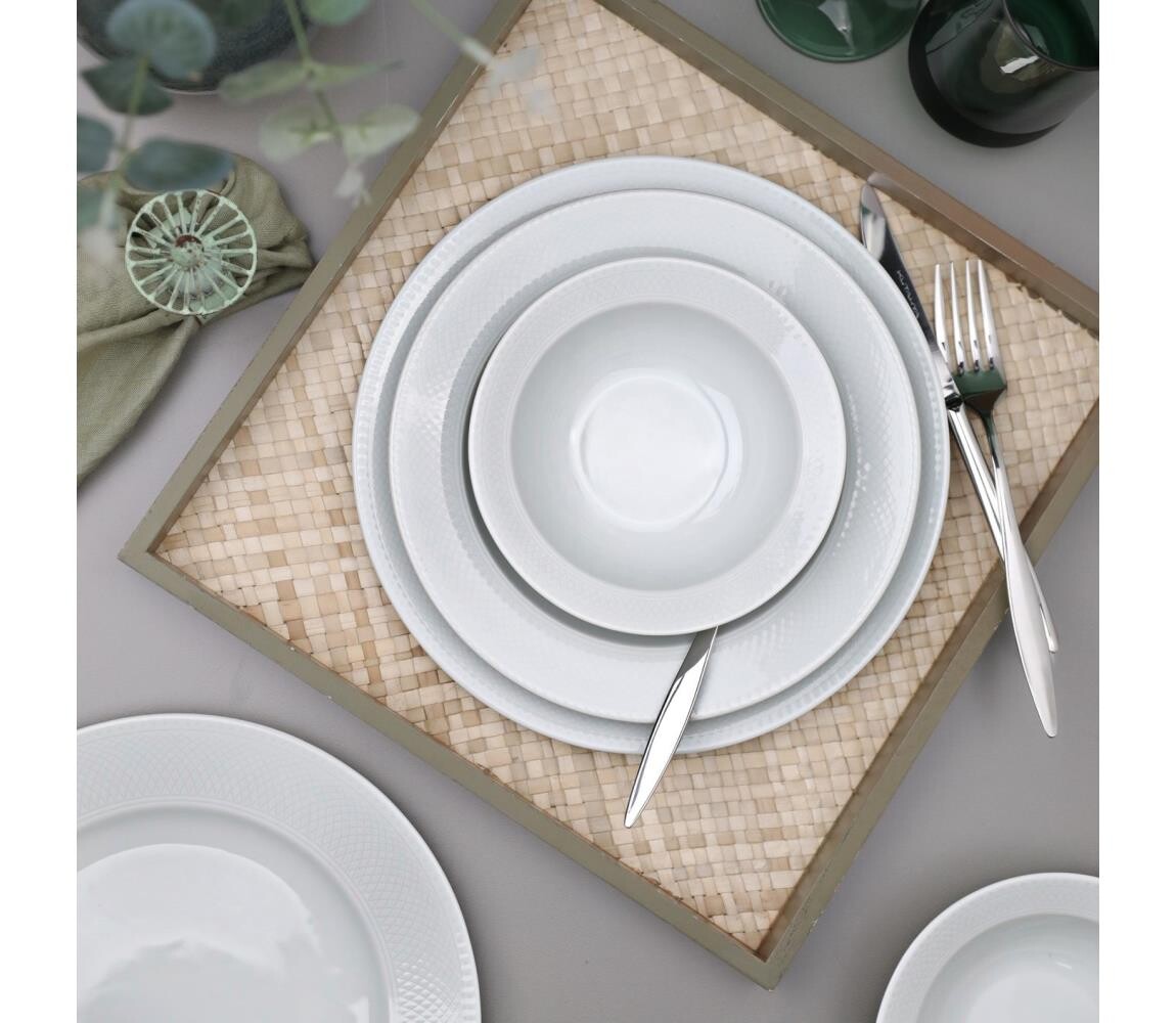 Jídelní sada 18 ks bílá/porcelán 719KTP9773