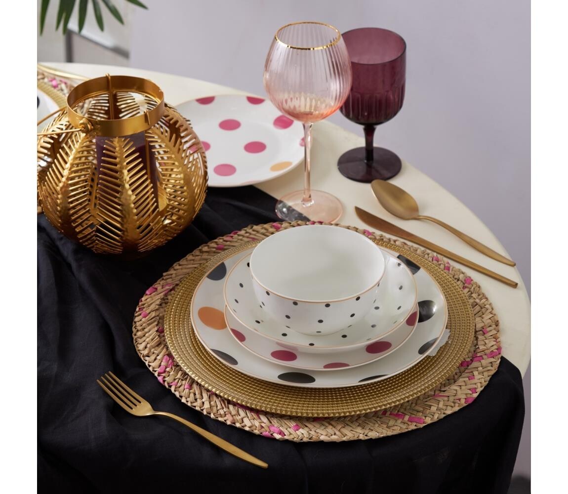 Jídelní sada 24 ks pestrobarevná/porcelán 216KRC2150