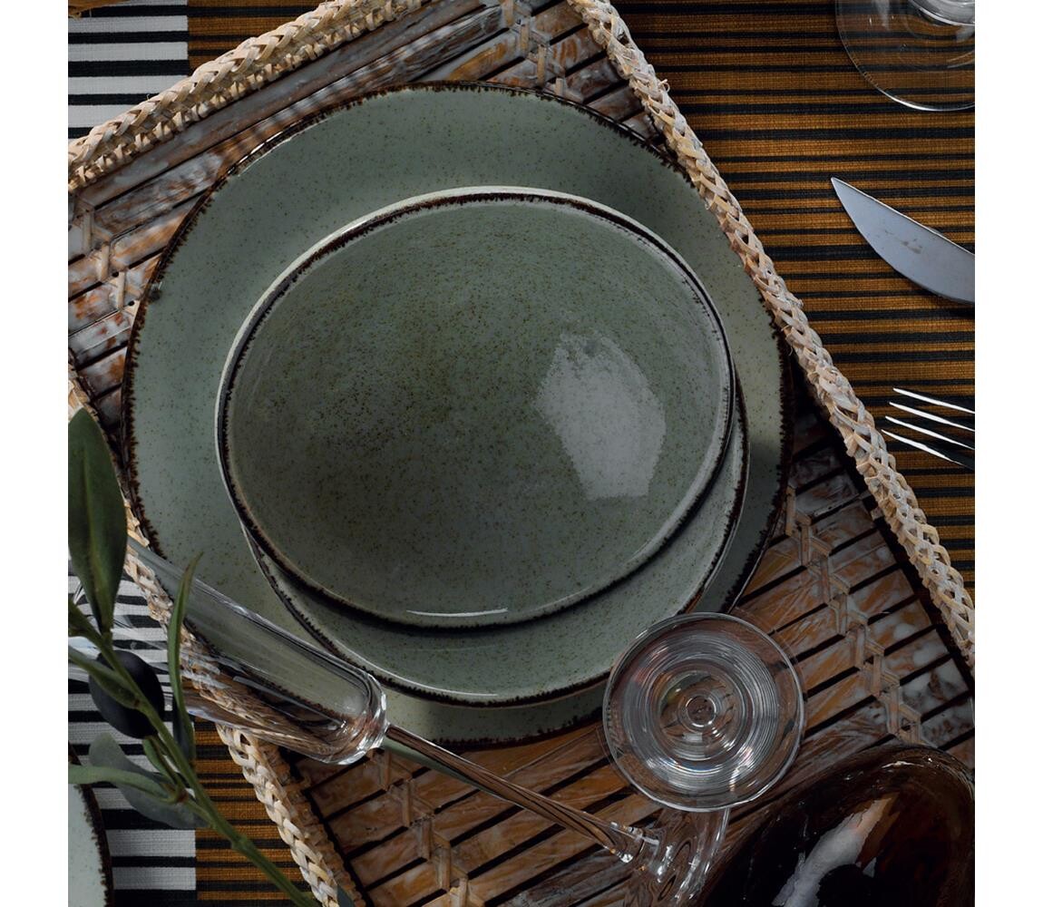 Jídelní sada 18 ks zelená/porcelán 710KTP3381