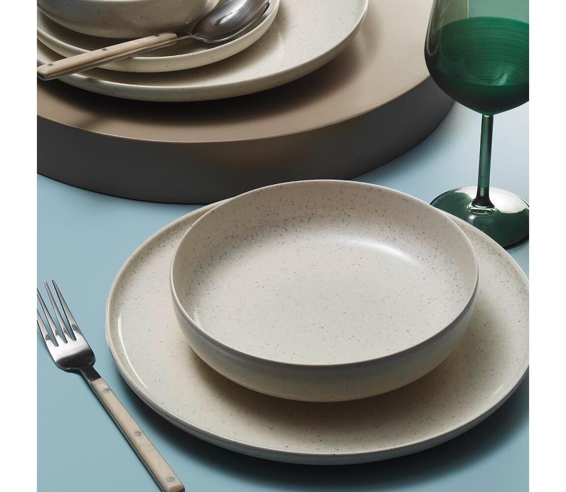 Jídelní sada 8 ks béžová/porcelán 719KTP9784