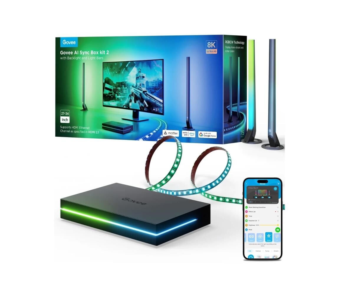 Govee - AI Sync Box Kit 2 Smart sada PC osvětlení 27-34