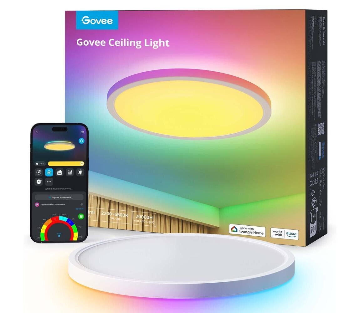 Govee - LED RGBICWW Stmív. stropni' svítidlo LED/29W/230V pr. 30cm Matter Wi-Fi H80A1C01
