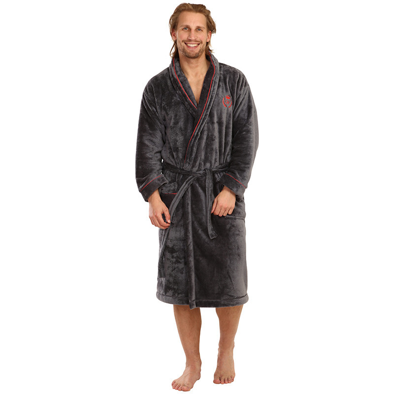 Pánský župan L&L tmavě šedý (2111) XXL