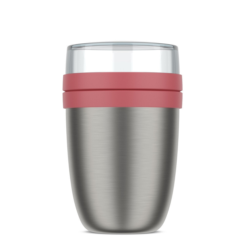 Termobox z nerezové oceli Ellipse 500+200ml, Mepal, tmavě růžový