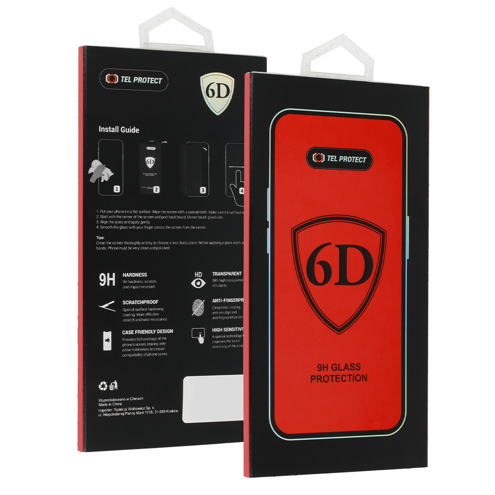 Tvrzené sklo Tel Protect Full Glue 6D pro Xiaomi Redmi 15 černé