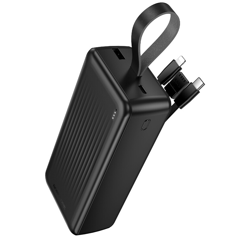 Powerbank Borofone 30000mAh BJ79B Clever - USB-A - s USB-C a Lightning kabelem černá