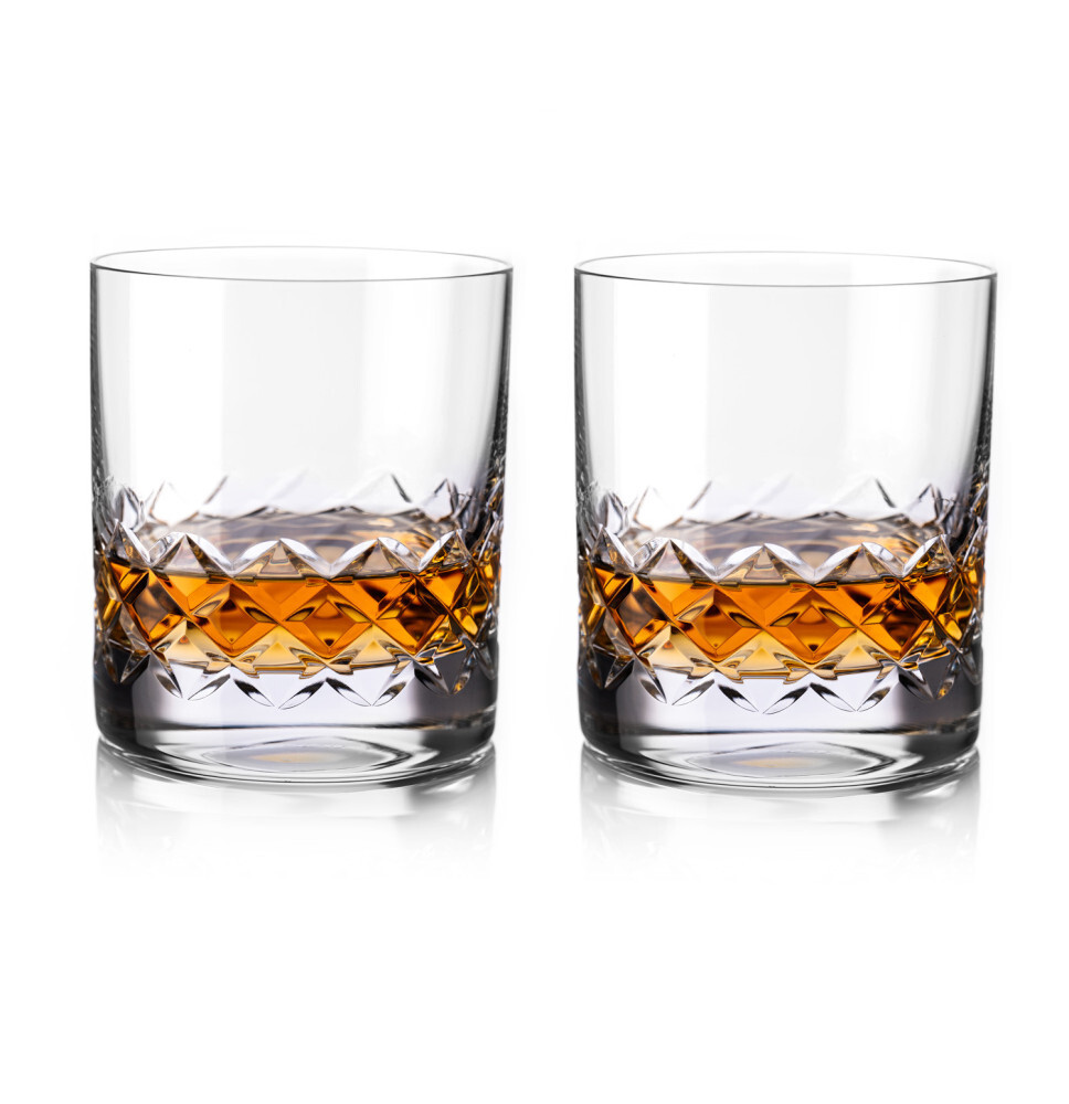 Diamante ručně broušené sklenice na whisky Grosvenor 310 ml 2KS