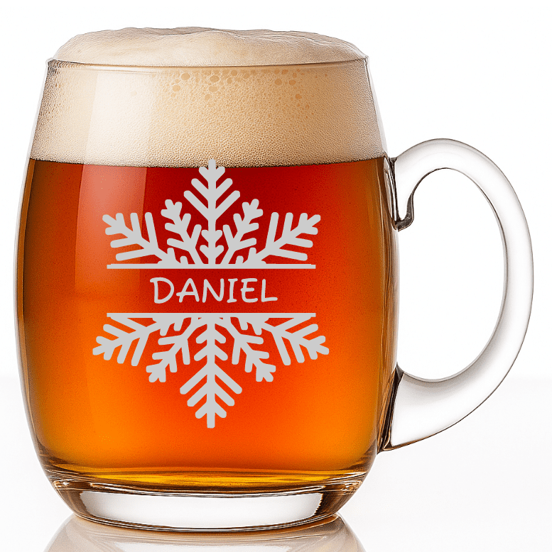 Dekorant Vánoční ručně foukaná sklenice na pivo 650 ml 1KS