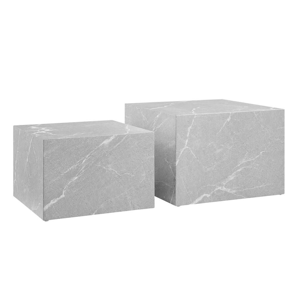 Livetastic SADA KONFERENČNÍCH STOLKŮ, šedá, kompozitní dřevo, 58-50/58-50/40-33 cm