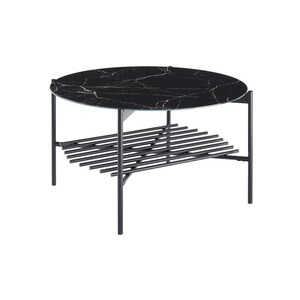 Livetastic KONFERENČNÍ STOLEK, černá, kov, sklo, 84/84/43 cm