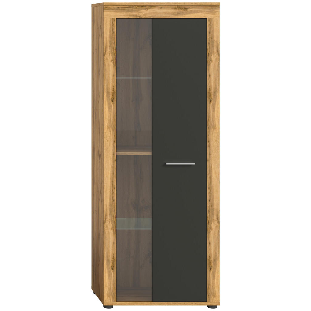 MID.YOU VITRÍNA, šedá, 60/159/35 cm