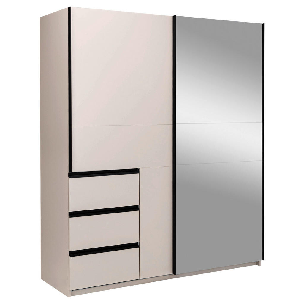 MID.YOU ŠATNÍ SKŘÍŇ S POSUVNÝMI DVEŘM, kašmírová, 175/205/61,5 cm