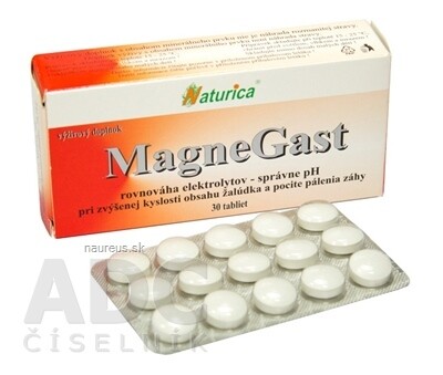 PharmTurica s.r.o. Naturica MAGNEGAST tbl (cucavé tablety) 1x30 ks 30 ks
