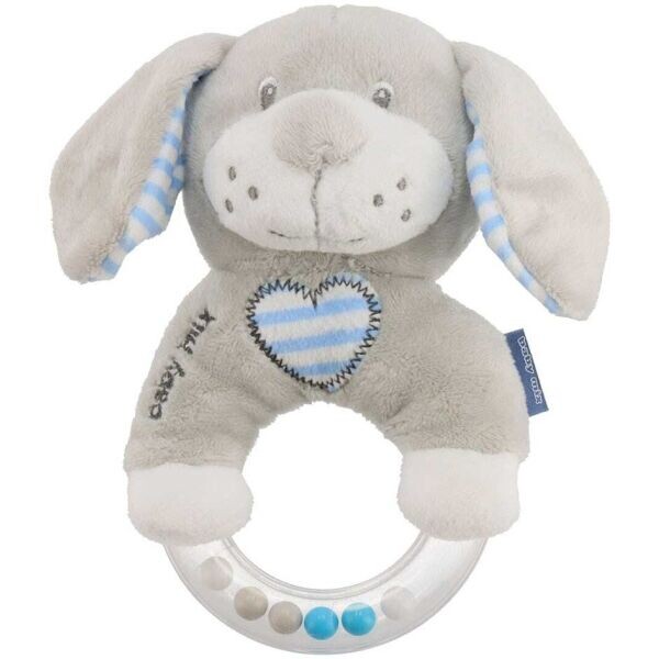 BABY MIX PES Plyšové chrastítko, šedá, velikost