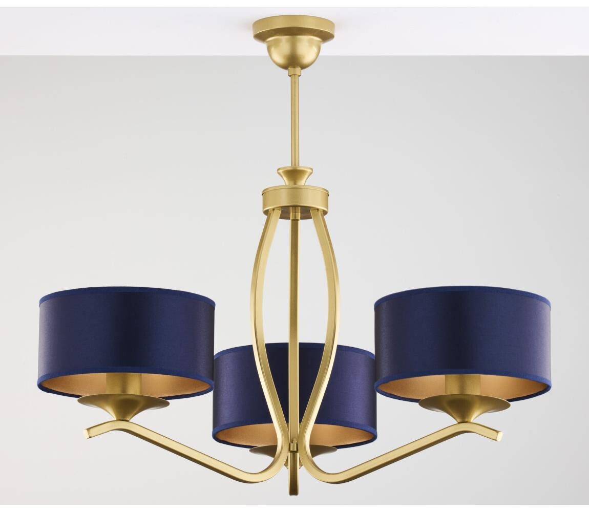 Jupiter 2113 - Lustr na tyči KASZMIR 3xE27/15W/230V modrá/zlatá 2113