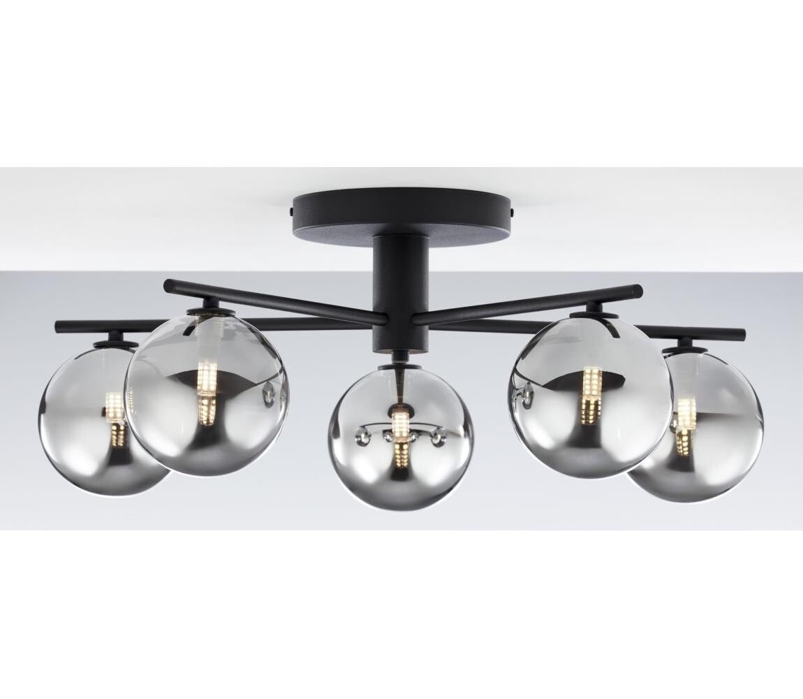 Jupiter 2048 - Přisazený lustr PRATO 5xG9/14W/230V černá/kouřová šedá 2048