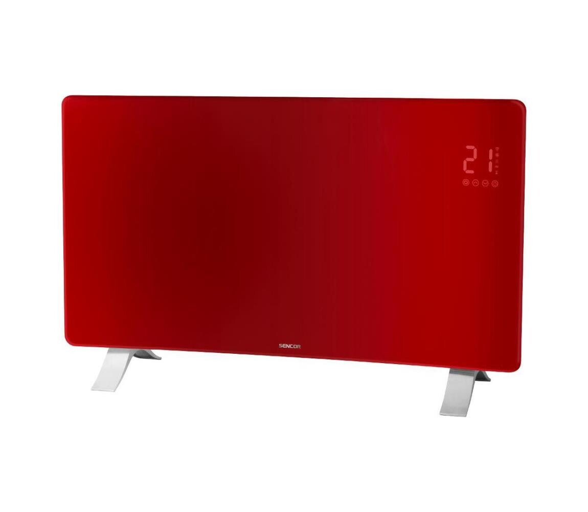 Sencor - Chytrý elektrický přímotop/konvektor 1200/2400W/230V IP24 Wi-Fi červená 41013992