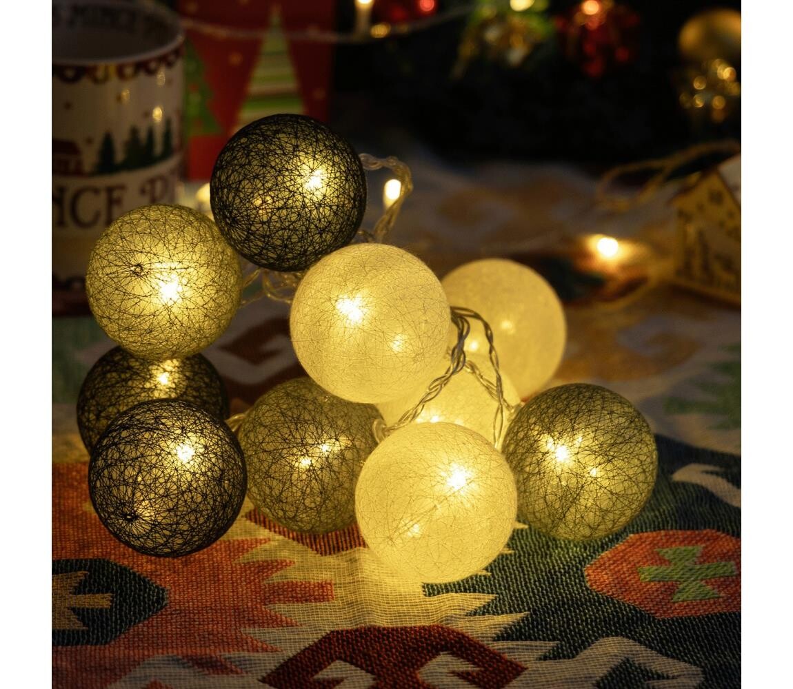 B.V.  - LED Vánoční řetěz 10xLED/3xAA 2m teplá bílá B103033WV