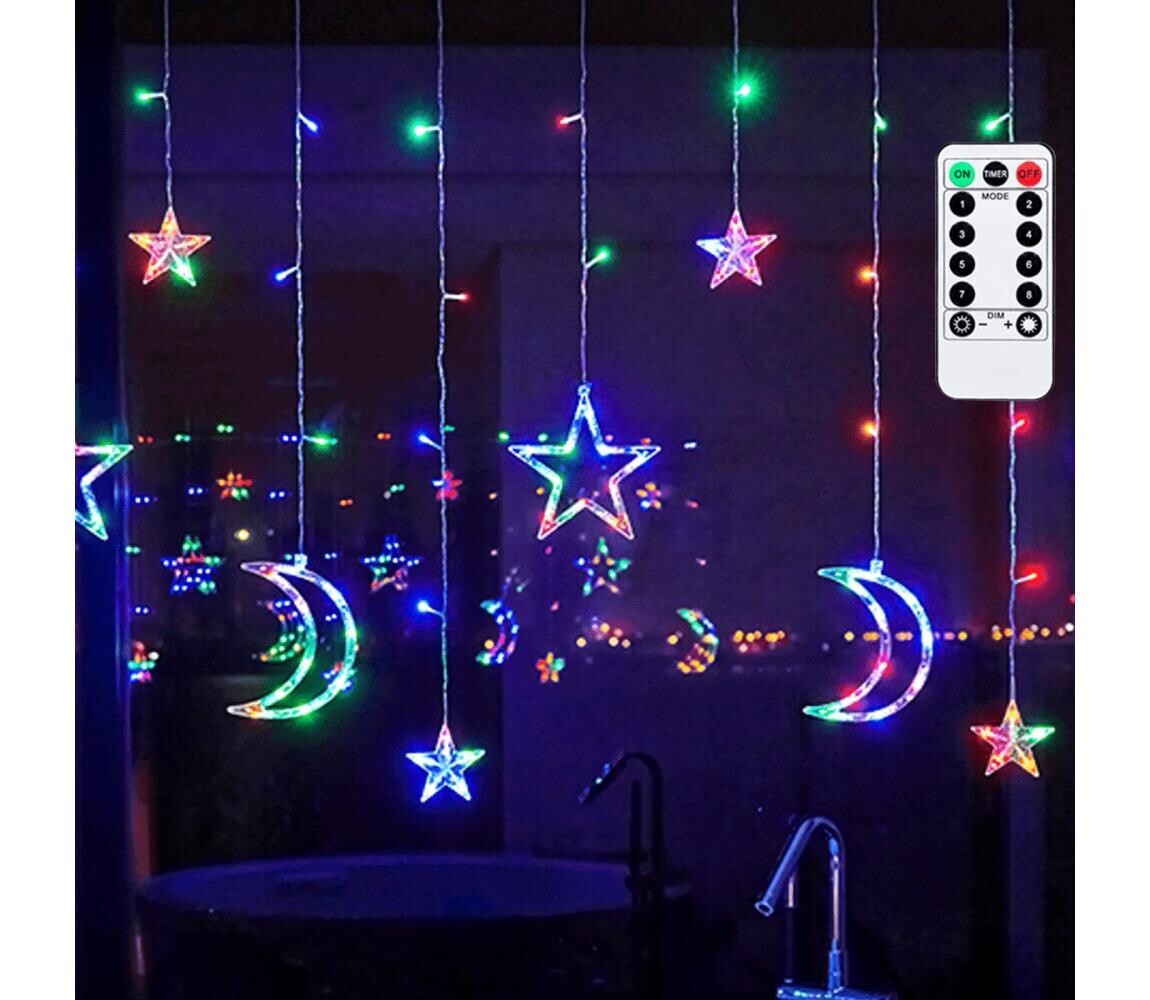 B.V.  - LED RGBY Ven. ván. řetěz 120xLED/6W/230V/8 funkcí 3x0,6m IP44 + DO B10303S6W