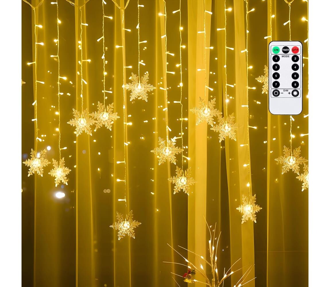 B.V.  - LED Ven. ván. řetěz 120xLED/6W/230V/8 funkcí 3x0,7m IP44 tep bílá+DO B10303S77