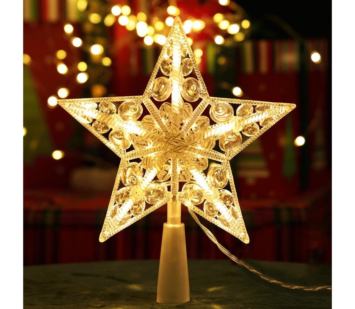 B.V.  - LED Vánoční dekorace 10xLED/3xAA teplá bílá hvězda B10303S6E