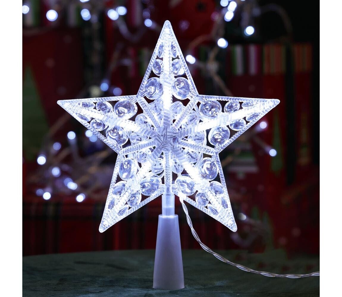 B.V.  - LED Vánoční dekorace 10xLED/3xAA studená bílá hvězda B10303S6F