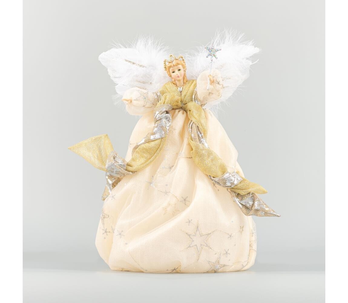 Eurolamp Vánoční dekorace 41 cm anděl zlatá 600-44805