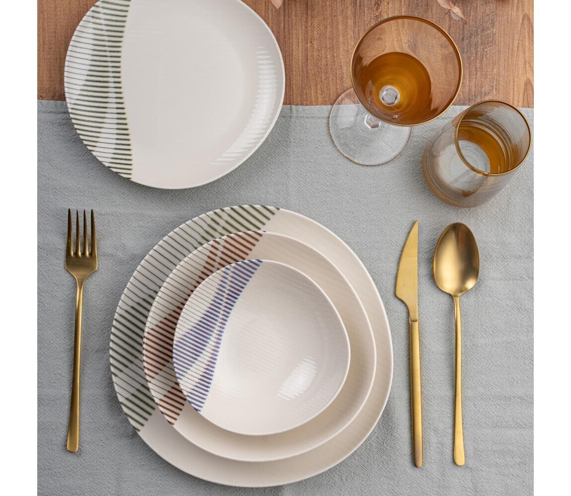 Jídelní sada 24 ks pestrobarevná/porcelán 387GRP1370